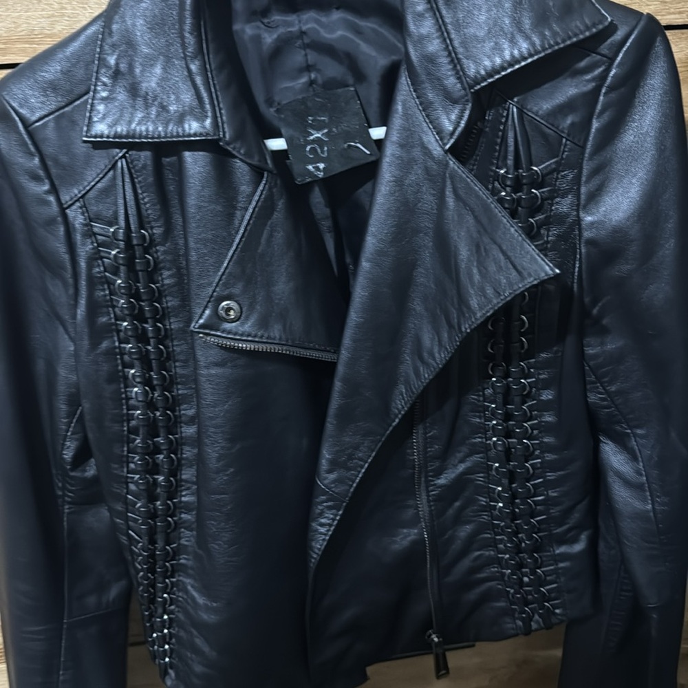 Leather women’s bike jacket authentic VICTOR HUGO - Picture 10 of 10